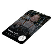 シンプルMixタイポグラフィ2025カレンダー休日の写真 マグネット (左側)