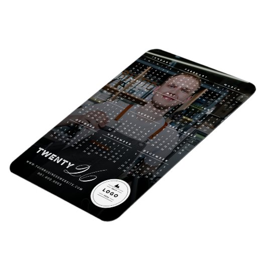 シンプルMixタイポグラフィ2025カレンダー休日の写真 マグネット (左側)