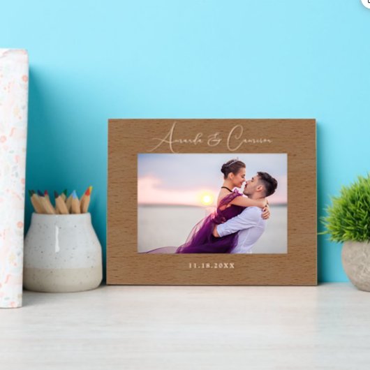 シンプルMo結婚Gramレーザエッチング写真フレーム レーザー彫刻フレーム