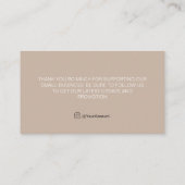 シンプルMocca Thank You for Purchase Card 名刺 (裏面)