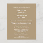 シンプルMocha Tan BUDGETの写結婚真招待状 (裏面)