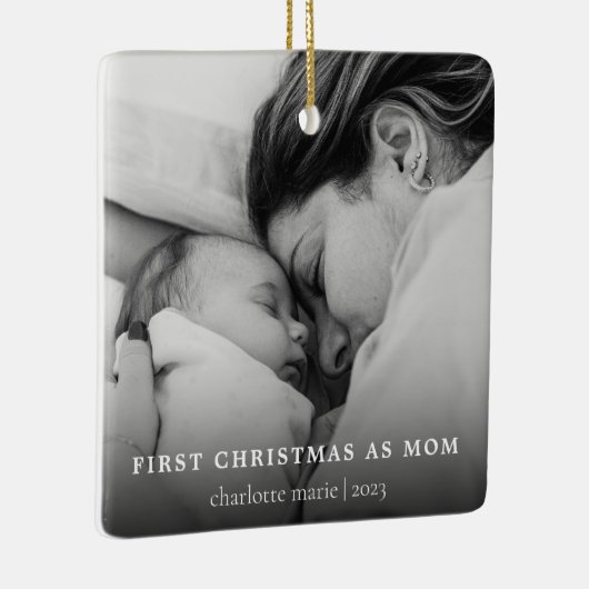 シンプルMomの写真初めてのクリスマス セラミックオーナメント (右)
