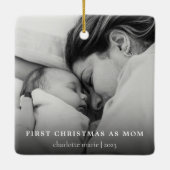 シンプルMomの写真初めてのクリスマス セラミックオーナメント (裏面)