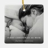 シンプルMomの写真初めてのクリスマス セラミックオーナメント (正面)