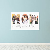 シンプルMOM 3 Photo Happy Mother's Day Script キャンバスプリント (インサイチュ (ウッドフロア))