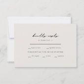 シンプルMoments BeigeディナーオプションRSVP 出欠カード (正面)