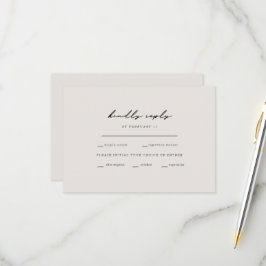 シンプルMoments BeigeディナーオプションRSVP 出欠カード