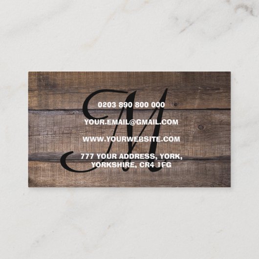 シンプルMonogramスクリプト 名刺 (裏面)