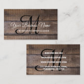 シンプルMonogramスクリプト 名刺 (正面/裏面)