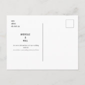 シンプルMonogramミニマリストB/W日付の保存 案内ポストカード (裏面)