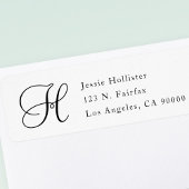 シンプルMonogram付き差出人住所クラス | b&w ラベル
