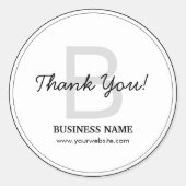 シンプルMonogram Business Thank You Stickers ラウンドシール (正面)