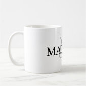 シンプルMONOGRAM GROOMSMENミニマルの名前を追加 コーヒーマグカップ (左)