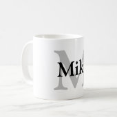 シンプルMONOGRAM GROOMSMENミニマルの名前を追加 コーヒーマグカップ (正面左)