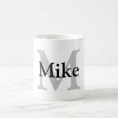 シンプルMONOGRAM GROOMSMENミニマルの名前を追加 コーヒーマグカップ (中央)