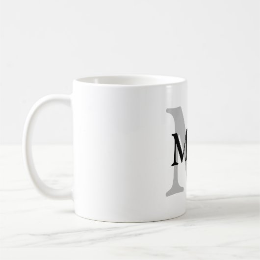 シンプルMONOGRAM GROOMSMENミニマルの名前を追加 コーヒーマグカップ (左)