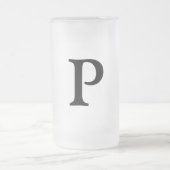 シンプルMONOGRAM GROOMSMENミニマルの名前を追加 フロストグラスビールジョッキ (中央)