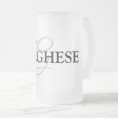 シンプルMONOGRAM GROOMSMENミニマルの名前を追加 フロストグラスビールジョッキ (正面右)