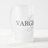 シンプルMONOGRAM GROOMSMENミニマルの名前を追加 フロストグラスビールジョッキ (正面左)