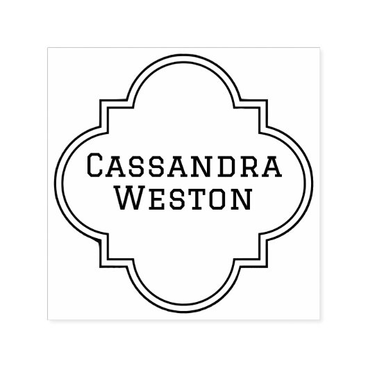 シンプルMotorcoエレガントクローバーフレーム名のみ セルフインキングスタンプ (デザイン)