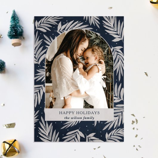 シンプルNavyモダン Branches Arch Photo シーズンカード
