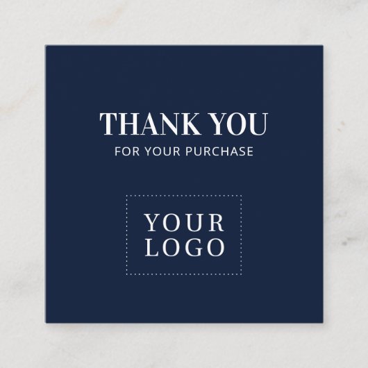 シンプルNavy BlueさんモダンThank you Business Card スクエア名刺 (正面)