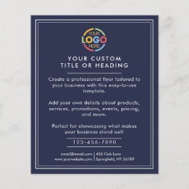 シンプルNavy Blueモダン Business Logoプロモーション チラシ