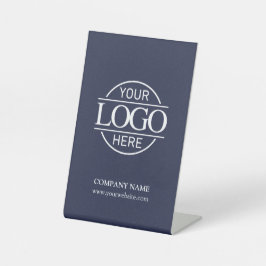 シンプルNavy Blue社企業ののビジネスロゴ 台座サイン