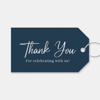 シンプルNavy Blue'sサンキュー結婚 ギフトタグ