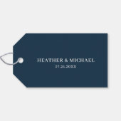 シンプルNavy Blue'sサンキュー結婚 ギフトタグ (裏面横)