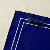 シンプルNavy Monogramビーチタオル ビーチタオル (インサイチュ)