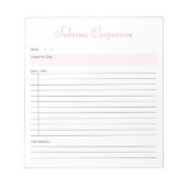 シンプルNotepadリストを実行するパーソナライズされたためのScript Pink ノートパッド (正面)