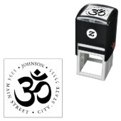 シンプルOmシンボル戻りラベル セルフインキングスタンプ (インサイチュ)