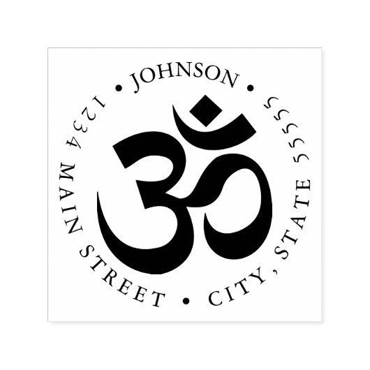 シンプルOmシンボル戻りラベル セルフインキングスタンプ (デザイン)