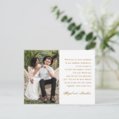 シンプルOne Photo's Thank 結婚 You Message Postcar ポストカード (スタンド正面)