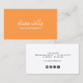 シンプルOrange手書きネットワーク 名刺 (正面/裏面)