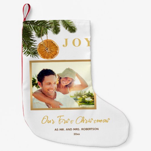 シンプルOURモダン初めてのクリスマス スモールクリスマスストッキング (正面)