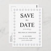 シンプルPawプリント結婚式Save The Date招待状 ポストカード (正面/裏面)