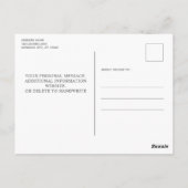 シンプルPawプリント結婚式Save The Date招待状 ポストカード (裏面)