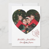 シンプルPeace & Love Dove写真クリスマスカード シーズンカード (裏面)