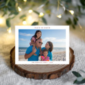 シンプルPeace On Earthクリスマスファミリービーチ写真 シーズンカード