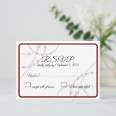 シンプルPearlsの結婚応答カード 出欠カード (スタンド正面)