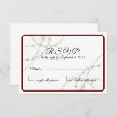 シンプルPearlsの結婚応答カード 出欠カード (正面/裏面)
