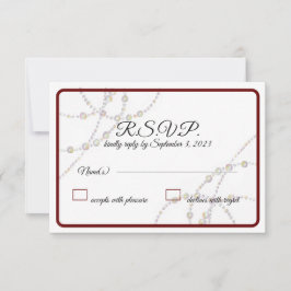 シンプルPearlsの結婚応答カード 出欠カード