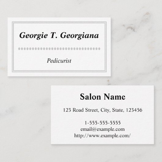 シンプルPedicurist名刺のクリーニング 名刺 (正面/裏面)