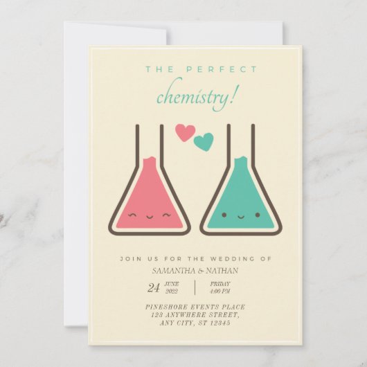 シンプルPerfect Chemistry結婚式招待状 招待状 (正面)