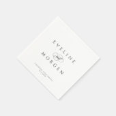 シンプルPersonalizable Blackの結婚タイポグラフィ スタンダードカクテルナプキン (角)