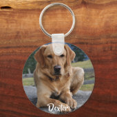 シンプルPet One Photo Name Keepsake キーホルダー (正面)