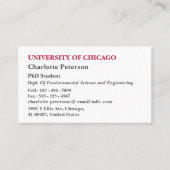 シンプルPhD – 大学院生名刺 名刺 (正面)