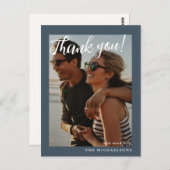 シンプルPhotoの青結婚色 ポストカード (正面/裏面)